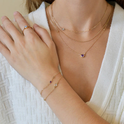 Anzie Opal Classique Paperclip Bracelet