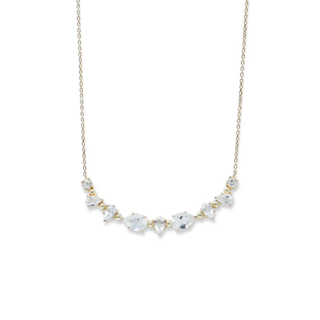 Anzie Mélia Clear Topaz Bar Necklace
