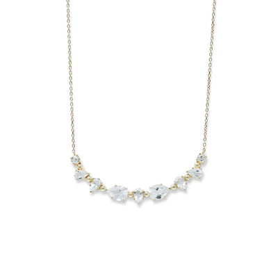 Anzie Mélia Clear Topaz Bar Necklace