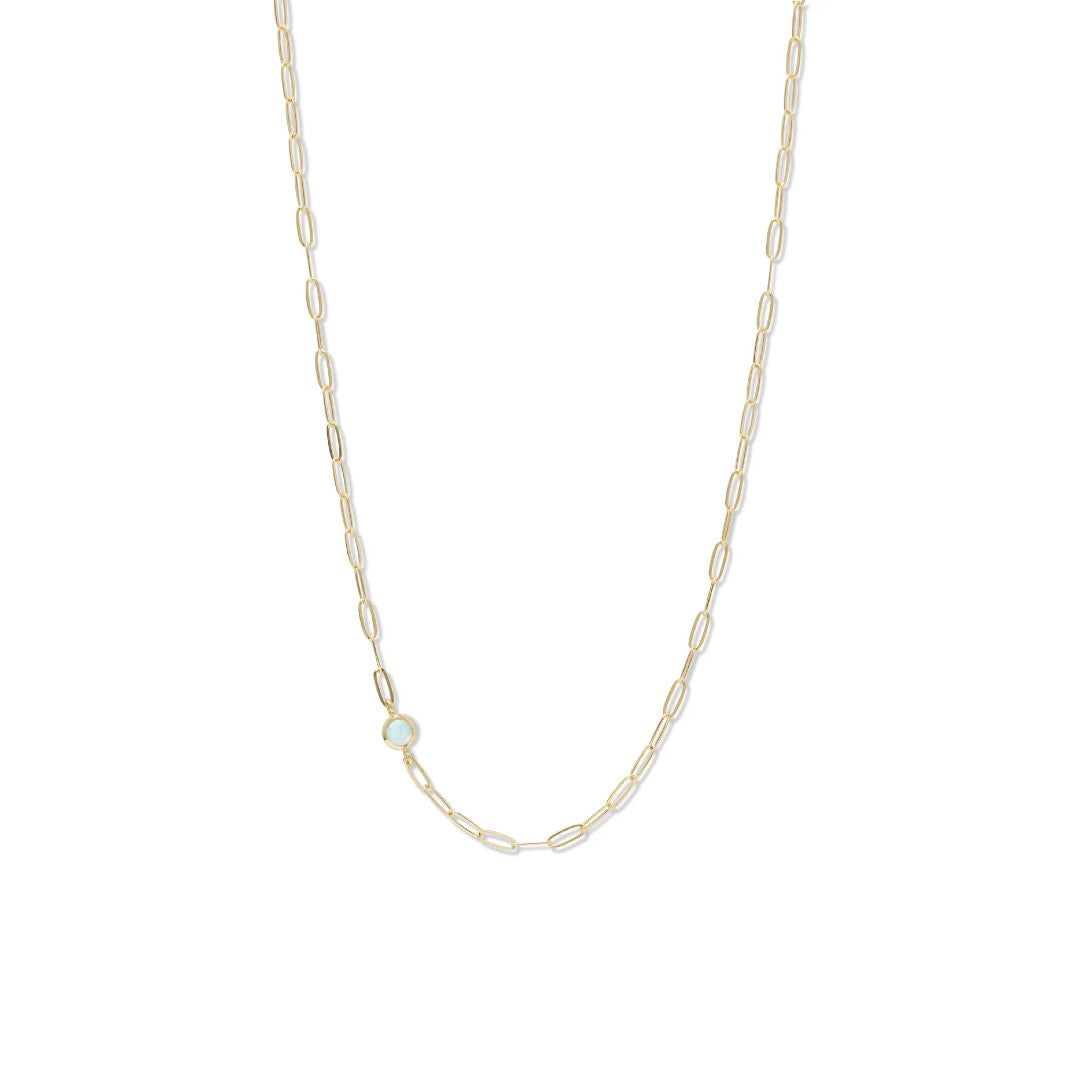 Anzie Opal Classique Paperclip Necklace