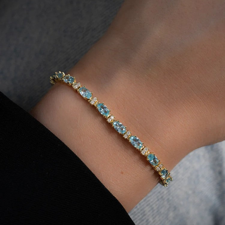 Aquamarine Tennis Bracelet