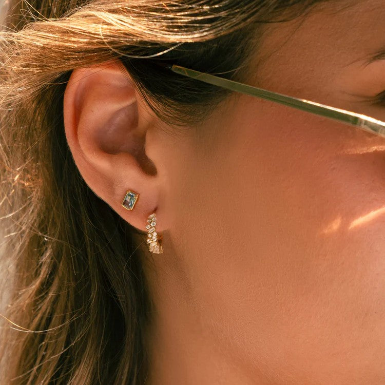 Aquamarine Baguette Stud Earrings