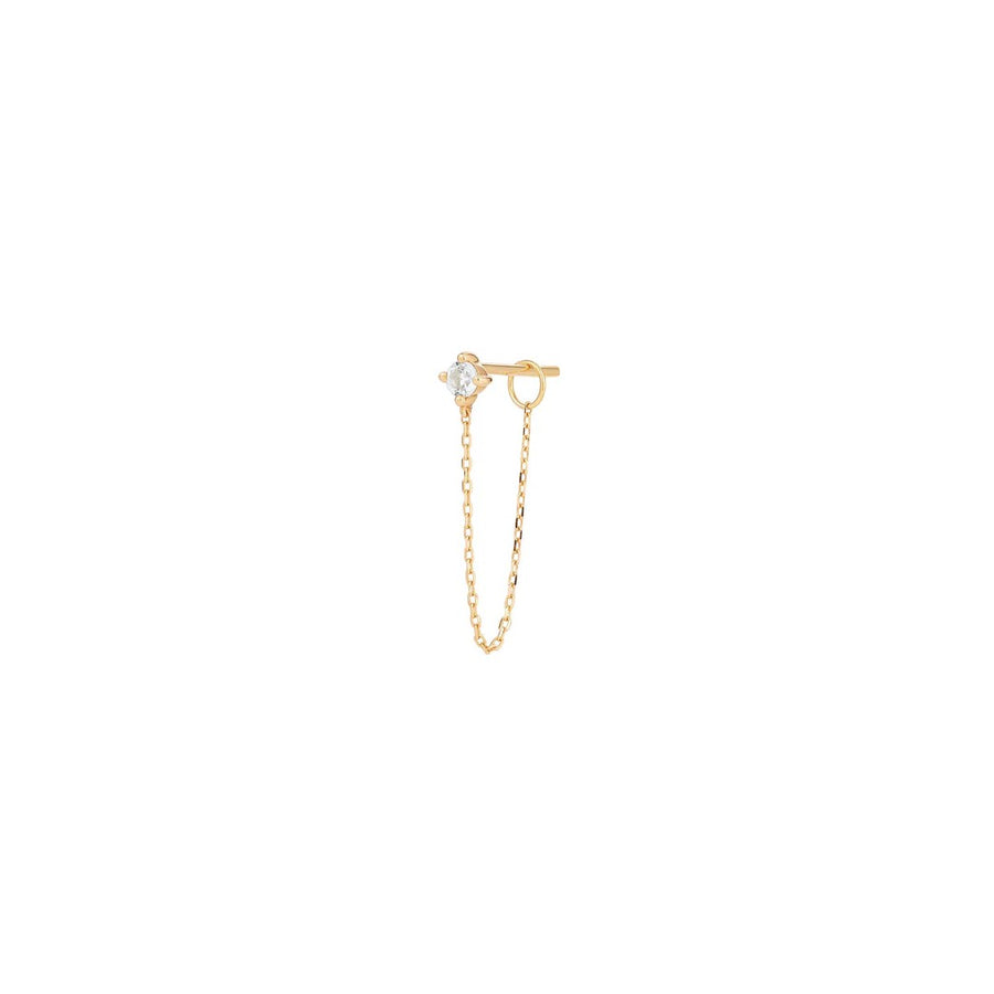 AURELIE GI Ava White Sapphire Chain Single Drop Earring
