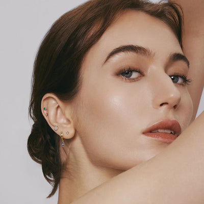 AURELIE GI Ciel Lab Grown Sapphire Single Hoop