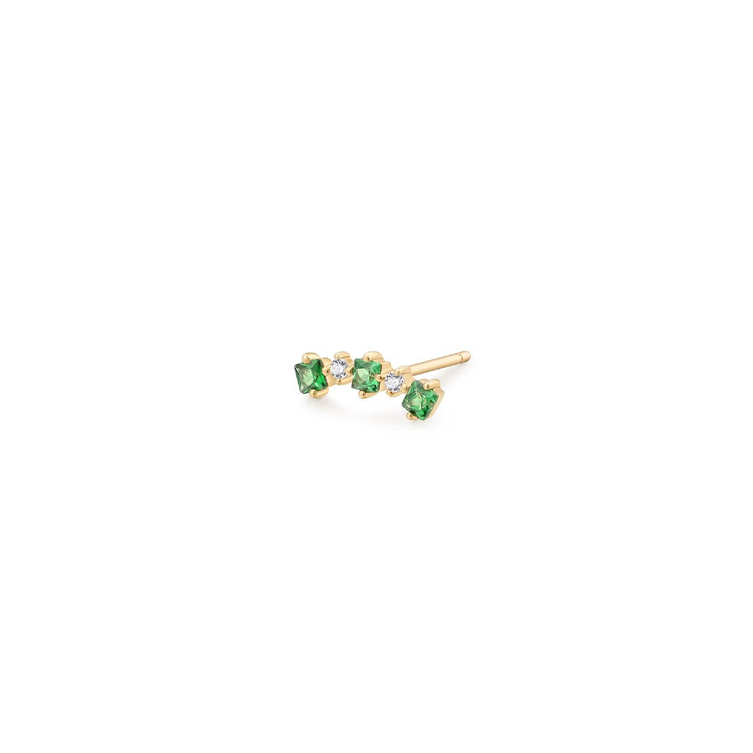 AURELIE GI Jaida Tsavorite & White Sapphire Single Earring