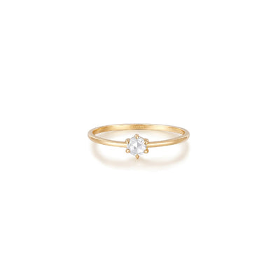 AURELIE GI Marilyn Solitaire Rose Cut White Sapphire Ring