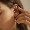AURELIE GI Nora Turquoise & White Sapphire Crescent Moon Single Earring