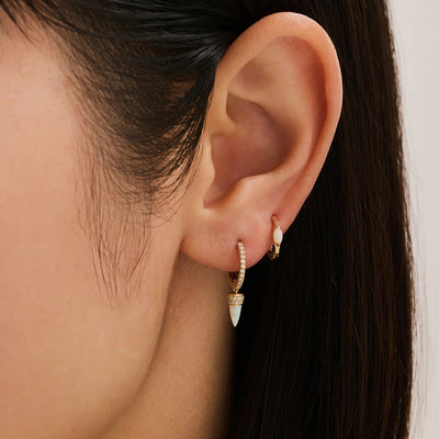 Aurelie Gi Janis Opal & Lab Grown Diamond Single Huggie