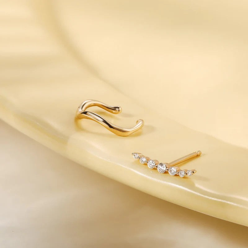 AURELIE GI Monica Single Diamond Bar Earring