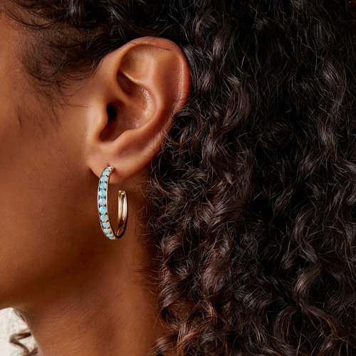 Jane Taylor 1" Hoops with Australian Opal