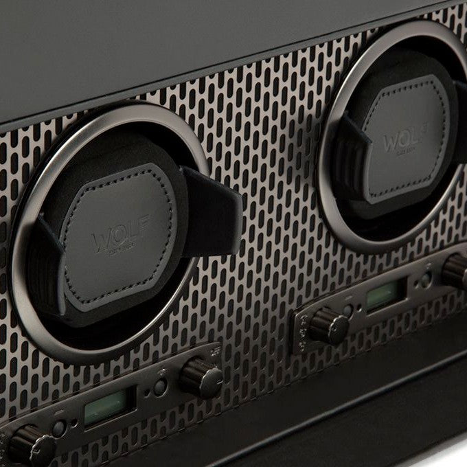 WOLF AXIS Double Watch Winder with Storage