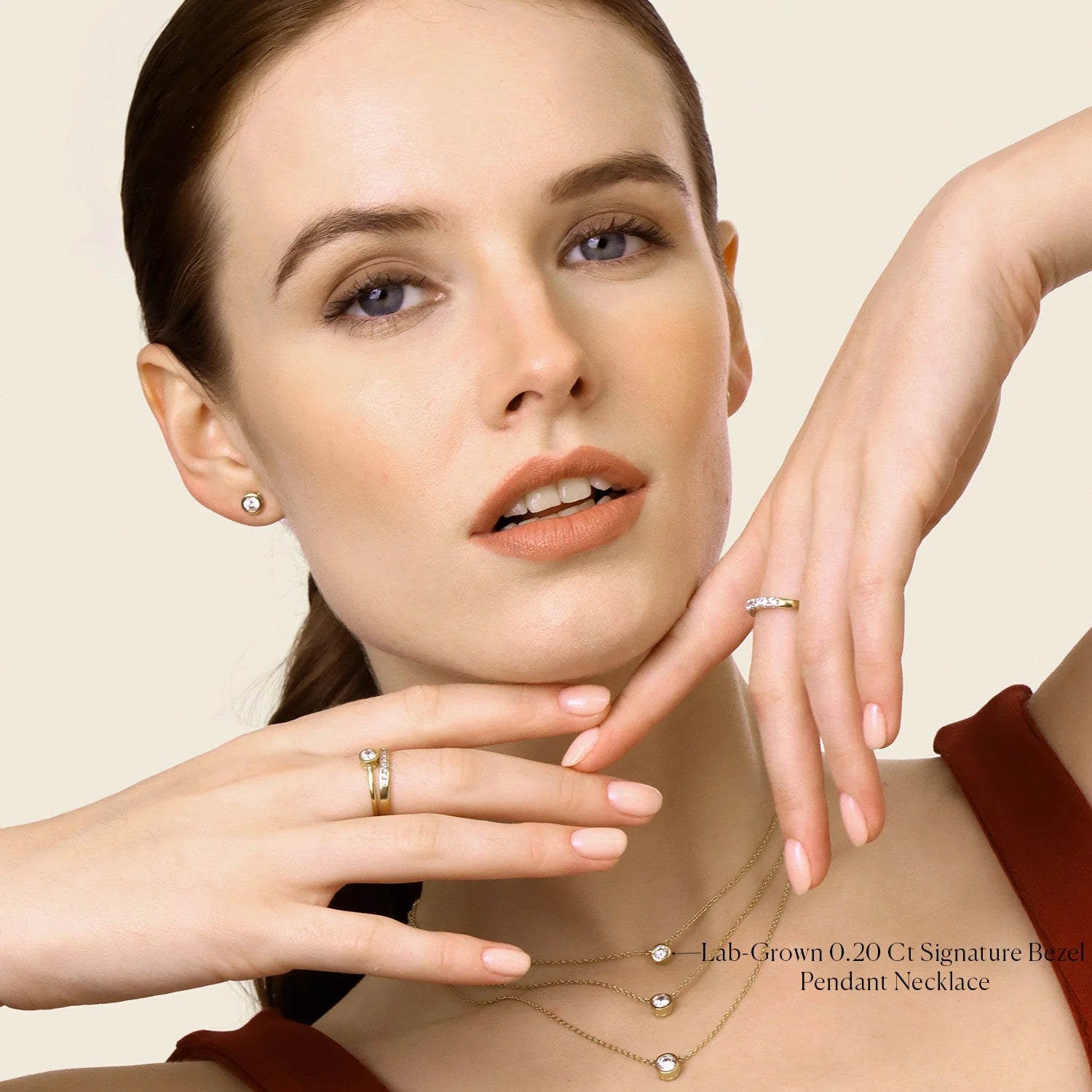 Ella Stein Lab Diamond Bezel Solitaire Necklace