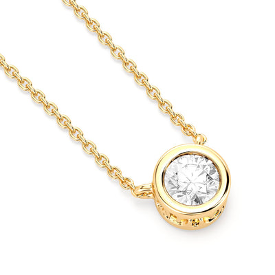 Ella Stein Lab Diamond Bezel Solitaire Necklace