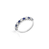 Diamond and Sapphire Alternating Ring in White Gold
