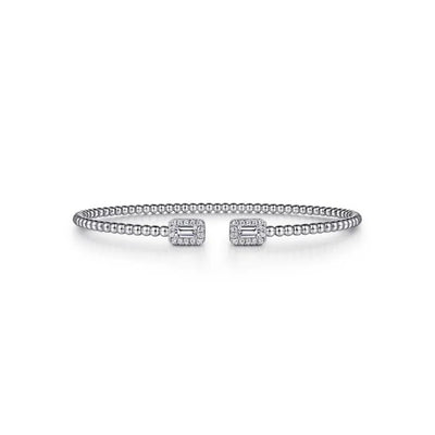 Gabriel & Co. Open Cuff Bracelet with Diamond Baguettes