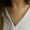 Gemstone Solitaire & Crystal Bar Necklace
