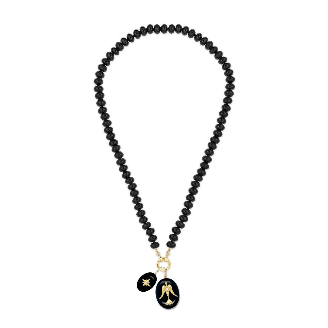 Kate Collins Black Onyx Rondelle Bead Necklace