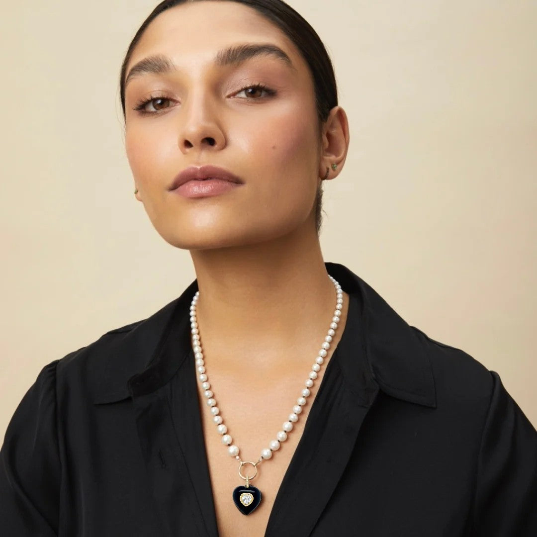 Kate Collins Black Onyx Heart Pendant