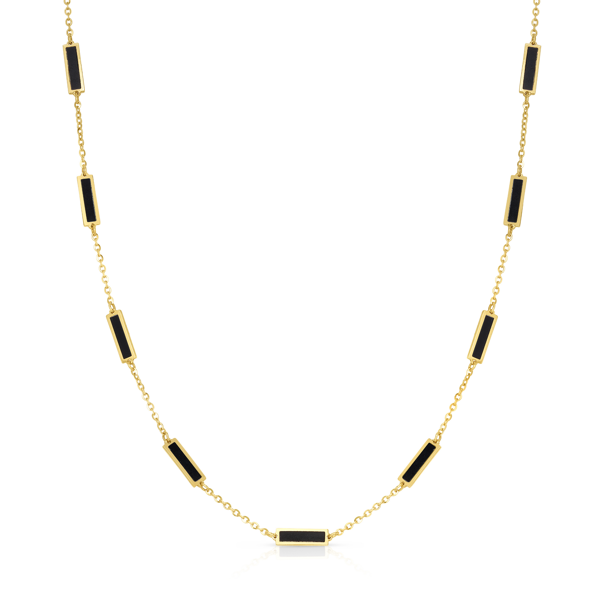 Tara Mikolay Onyx Inlay Bars Necklace