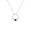 Sapphire and Diamond Open Circle Necklace