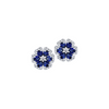 Sapphire and Diamond Floral Stud Earrings