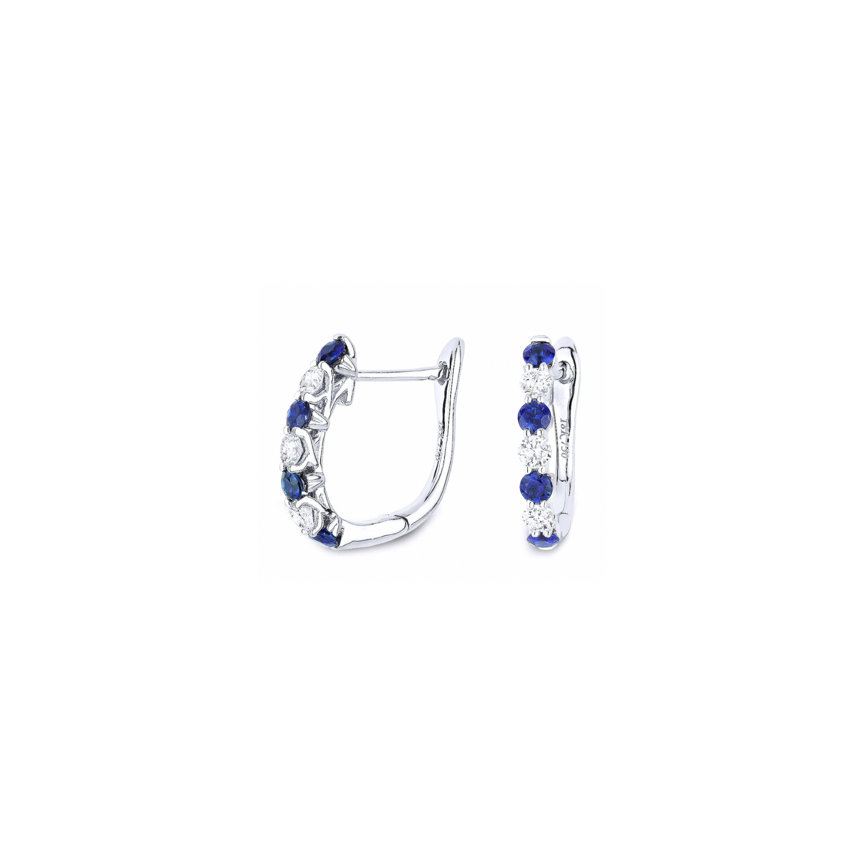 Sapphire and Diamond Huggie Earrings