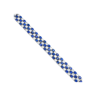Sapphire & Diamond Bracelet in 18k White Gold