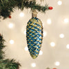 Old World Christmas Blue Shimmering Cone Ornament