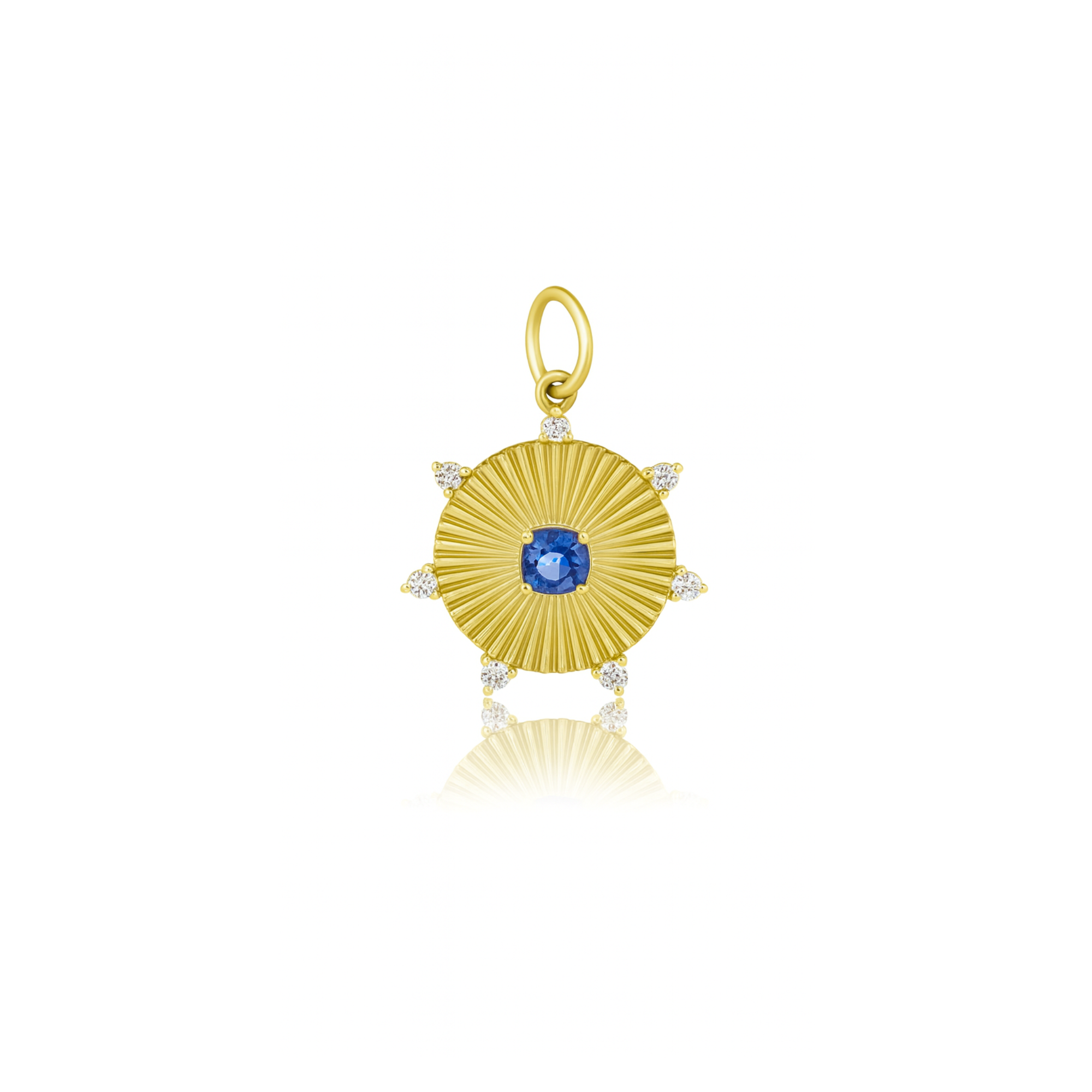 Tara Mikolay Sapphire & Diamond Fluted Disc Charm
