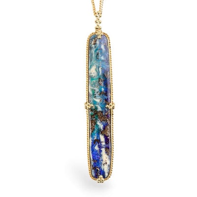 Amáli Boulder Opal Necklace with Blue Diamonds