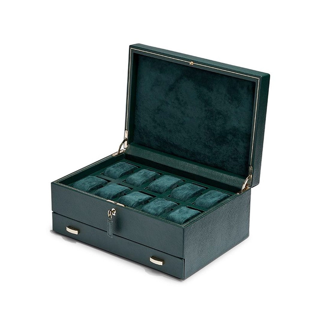 WOLF British Racing 10 Piece Watch Box with Storage