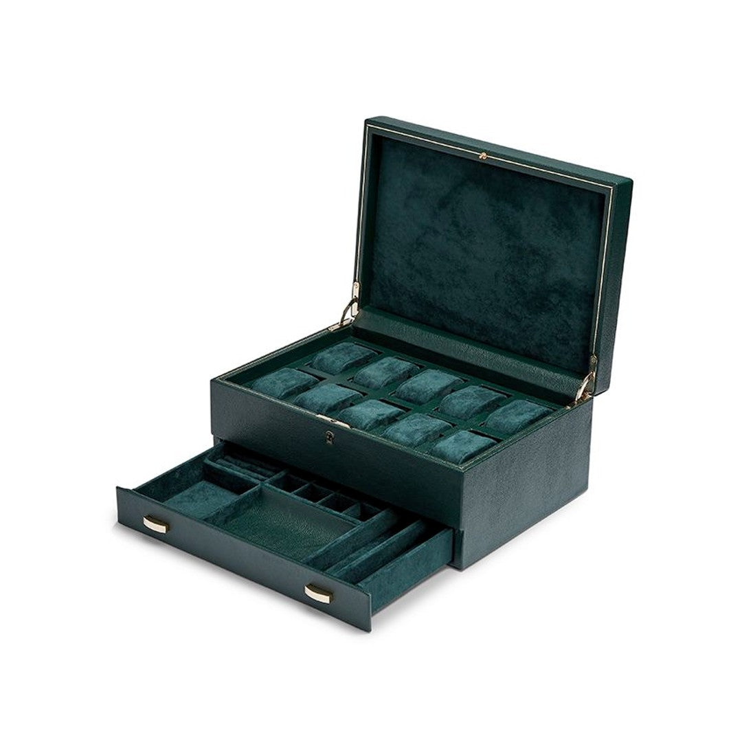 WOLF British Racing 10 Piece Watch Box with Storage