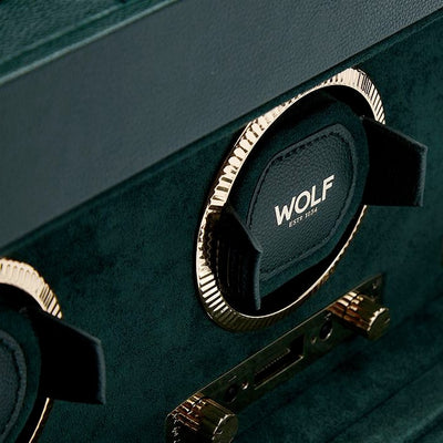 WOLF British Racing Triple Watch Winder with Storage