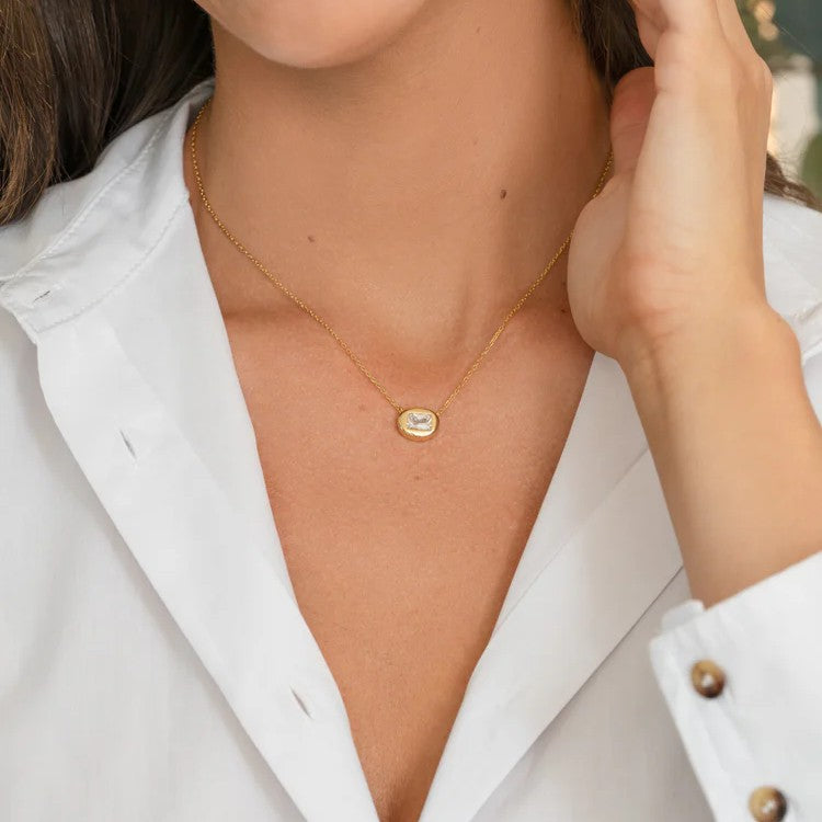 Bubble Bezel CZ Necklace