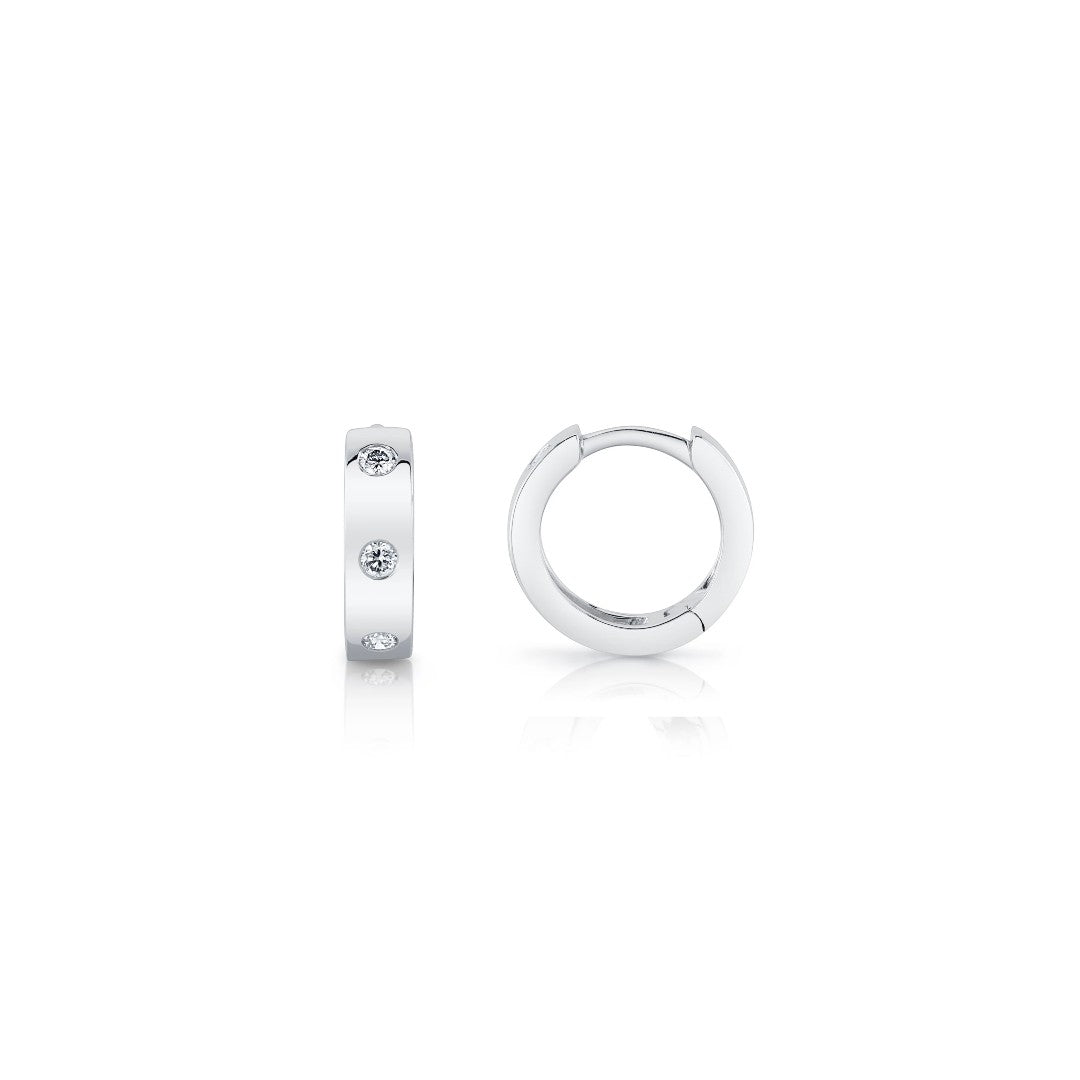 Shy Creation Burnished Diamond Small Huggie Hoops