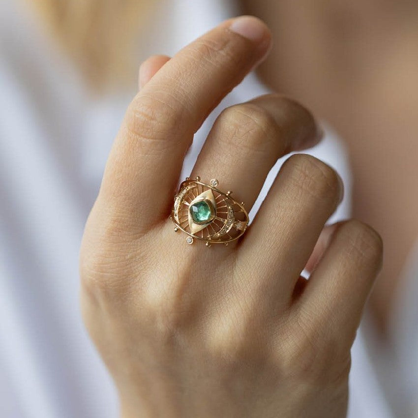 Celine Daoust Green Tourmaline Dream Maker Eye Ring