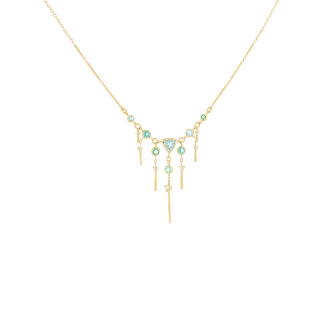 Celine Daoust Light Blue Tourmaline Fringe Necklace