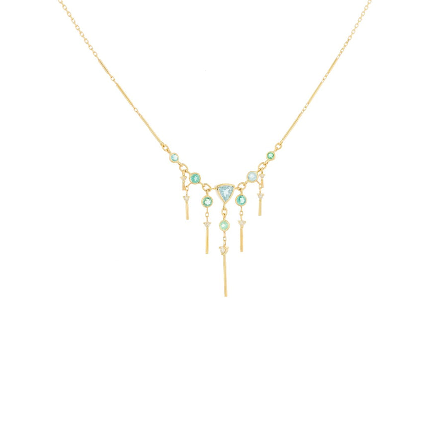 Celine Daoust Light Blue Tourmaline Fringe Necklace
