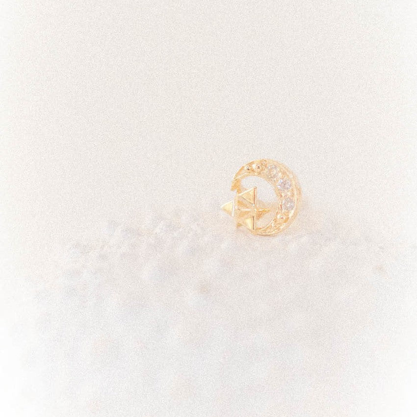 Celine Daoust Diamond Merkabah Moon Earrings