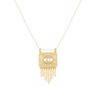 Celine Daoust White Sapphire & Diamond Eye Fringe Necklace
