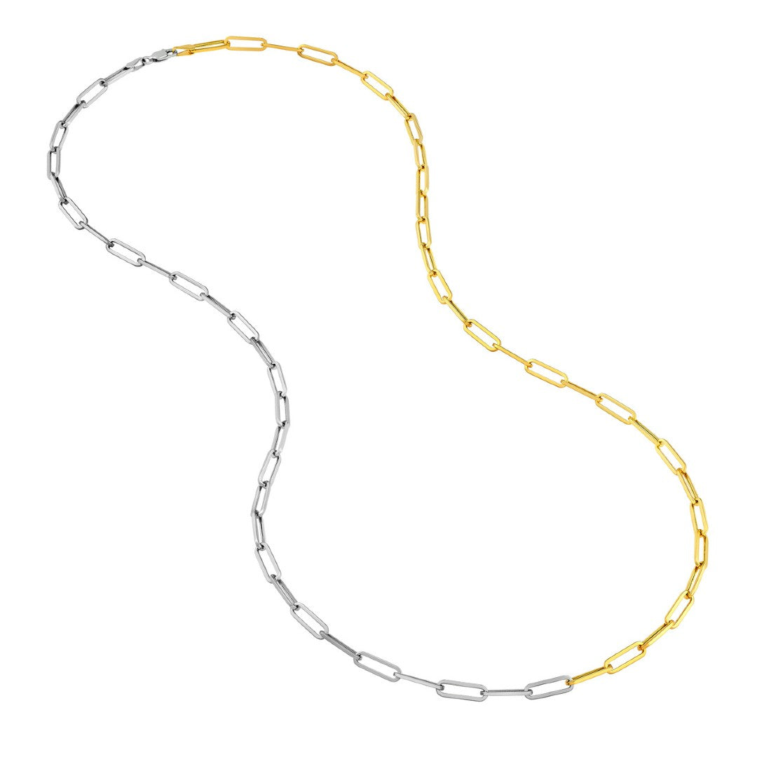 Two-Tone Paperclip Chain Necklace