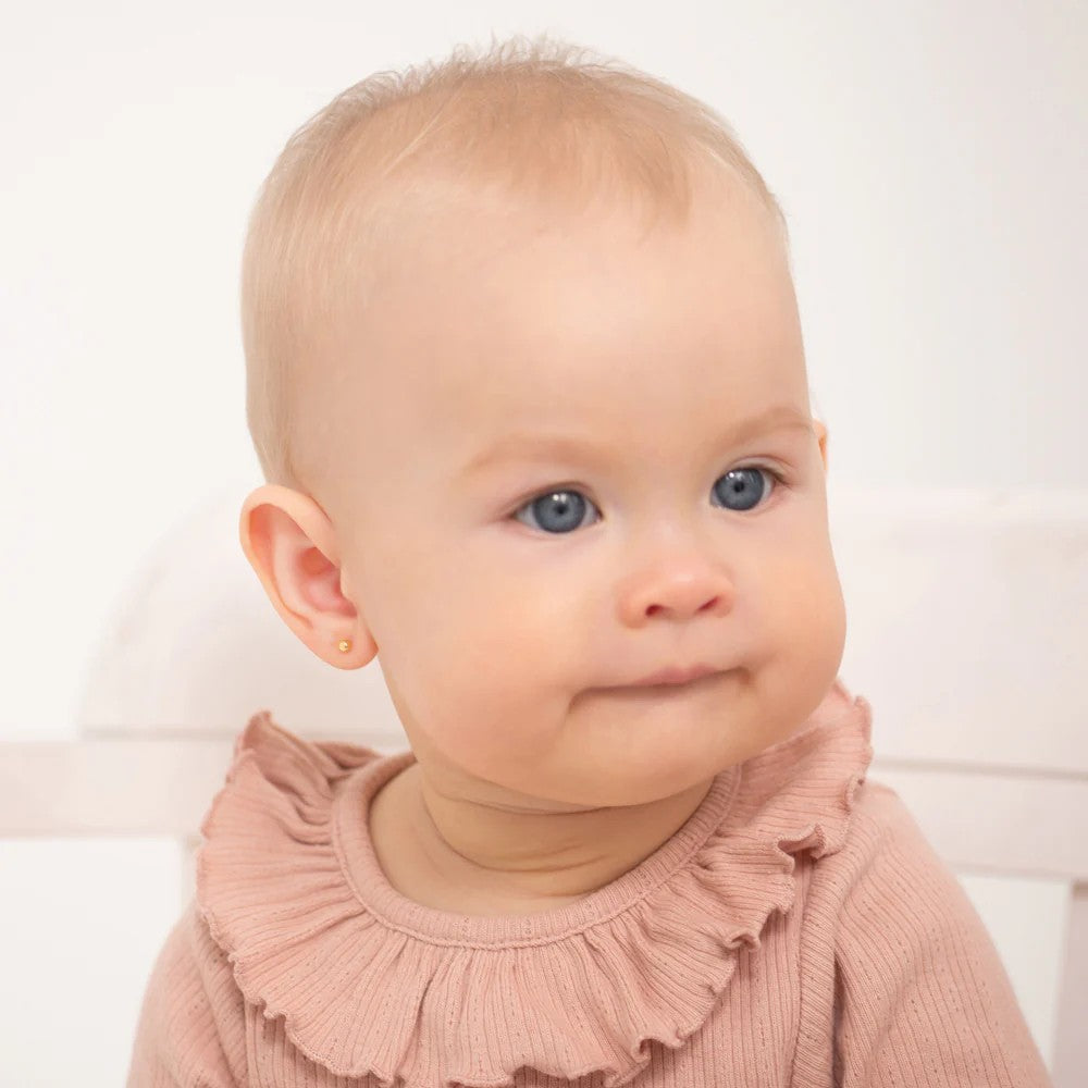 Gold Ball Little Girl's Earrings