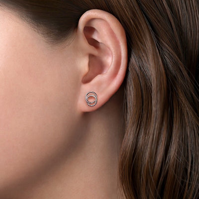 Gabriel & Co. Twisted Rope Double Circle Stud Earrings