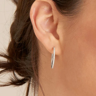 Silver Glam Hoop Earrings