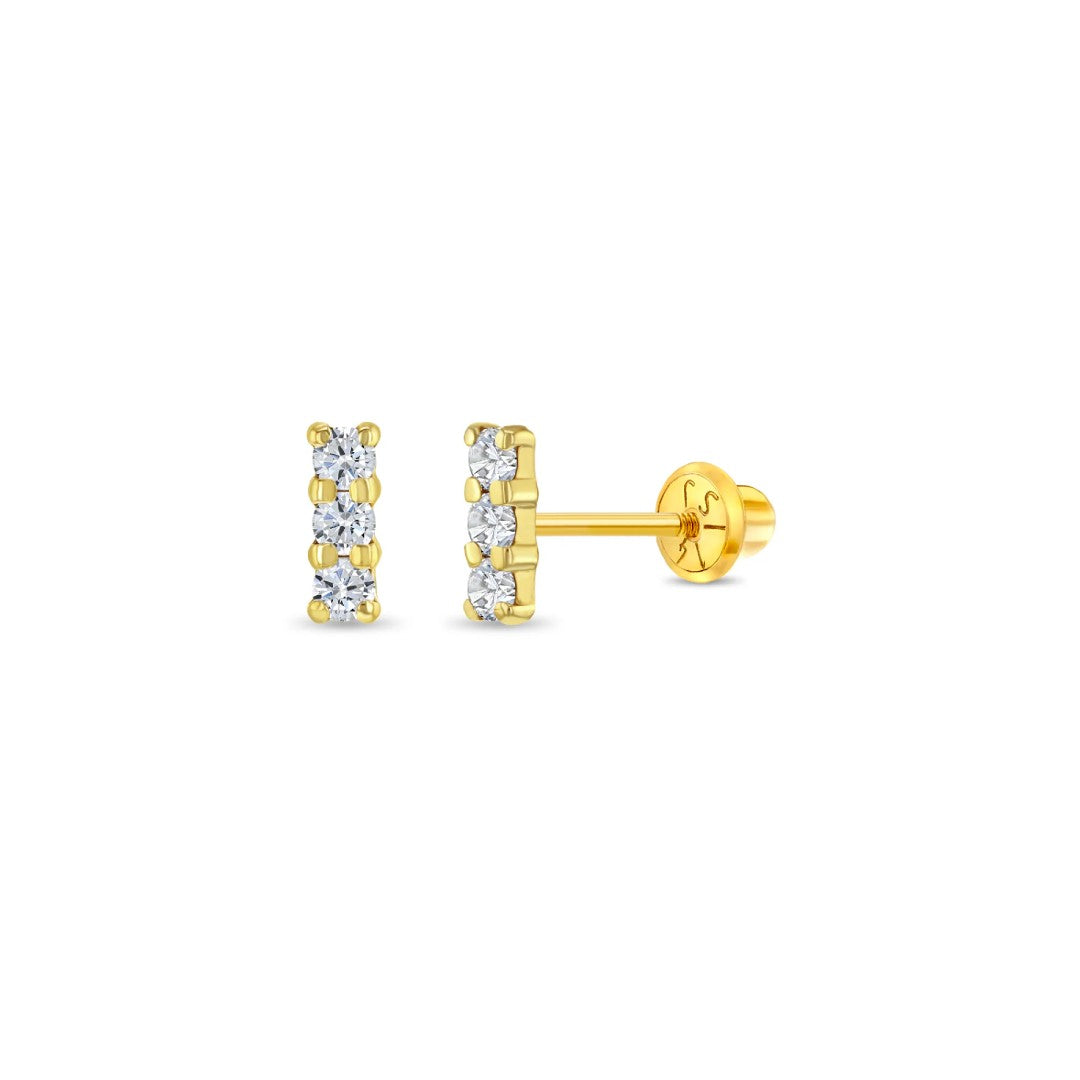 Crystal Bar Little Girl's Stud Earrings