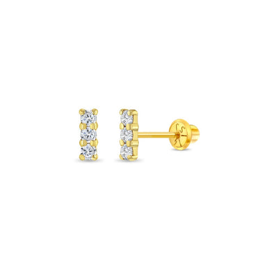 Crystal Bar Little Girl's Stud Earrings