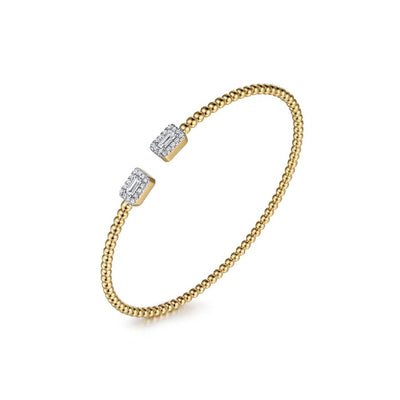 Gabriel & Co. Open Cuff Bracelet with Diamond Baguettes