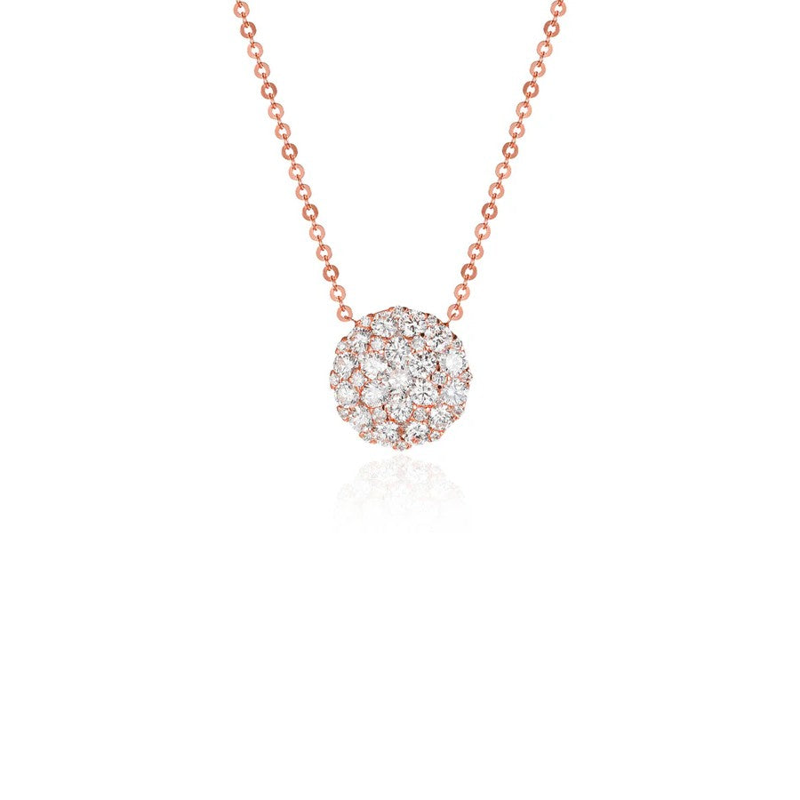 Diamond Cluster Disc Necklace
