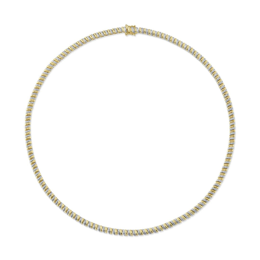 Shy Creation Diamond Fluted Necklace