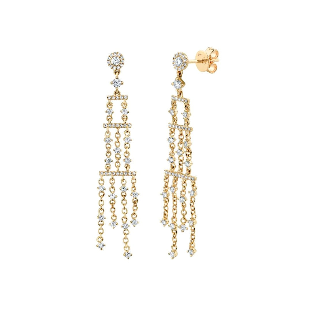 Shy Creation Diamond Fringe Earrings